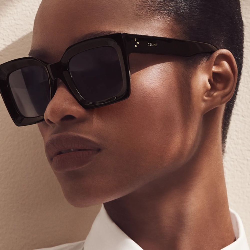 For nn571 - Celine Polarized Black Acetate Sunglasses